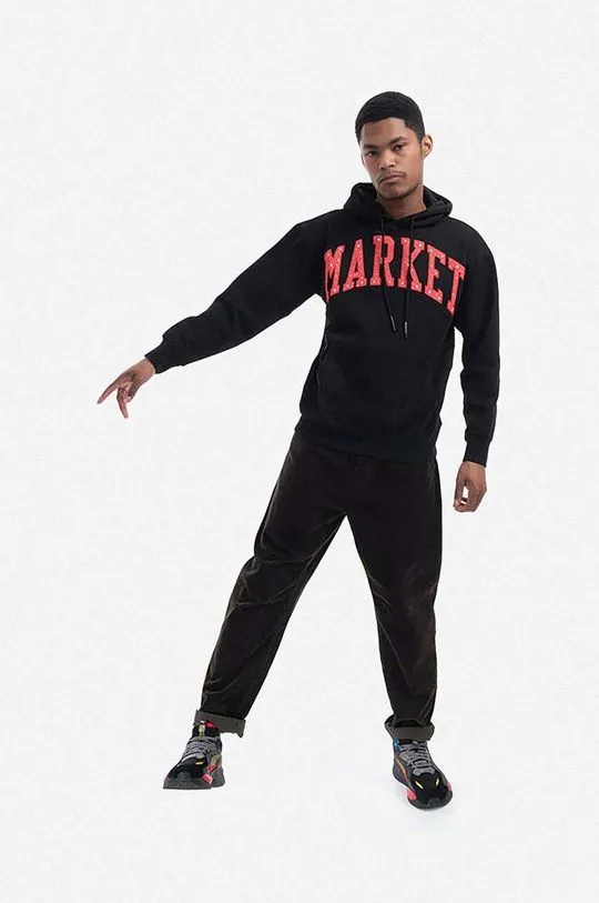 Market cotton sweatshirt men's black color