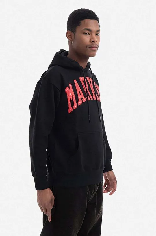 Market cotton sweatshirt men's black color