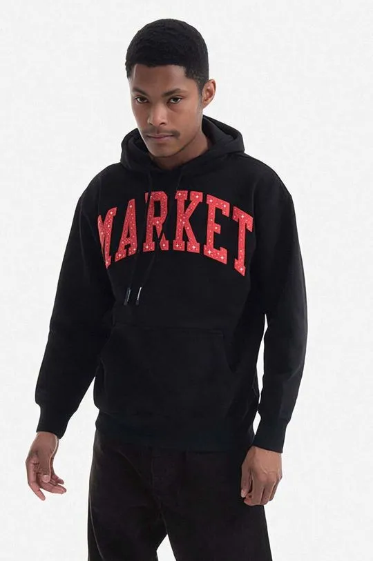 Market cotton sweatshirt men's black color