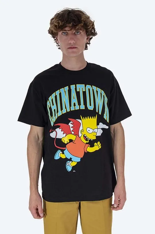 Market cotton T-shirt Chinatown Market x The Simpsons Devil Arc T-shirt black color