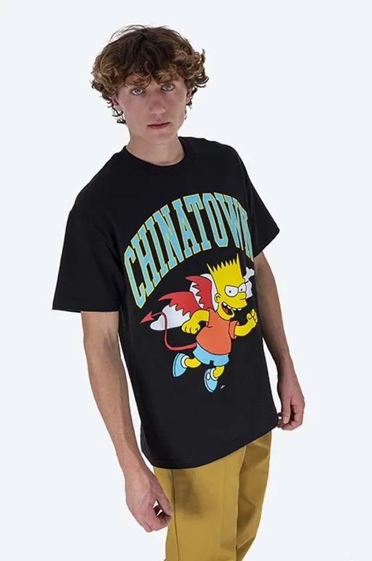 Market cotton T-shirt Chinatown Market x The Simpsons Devil Arc T-shirt black color