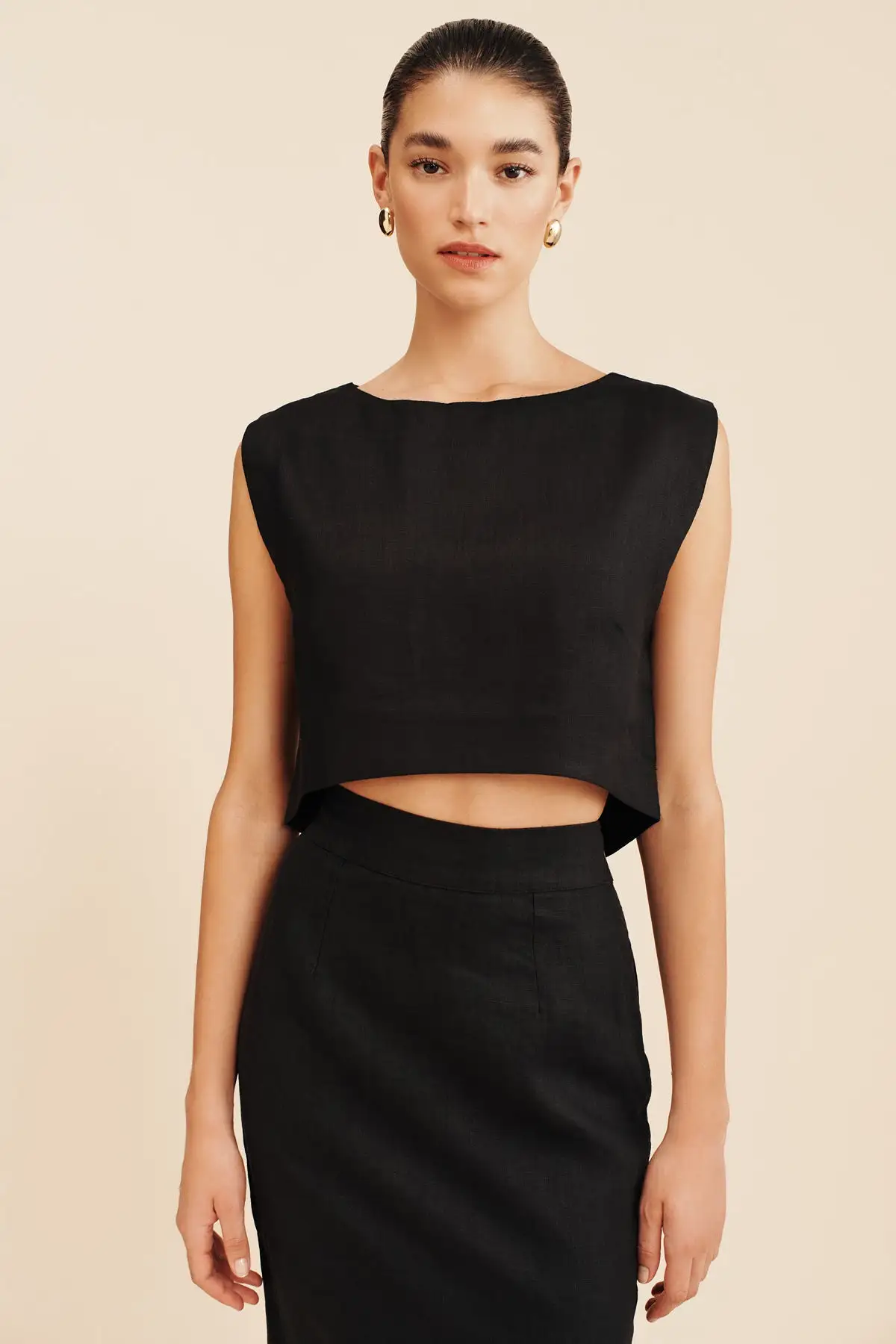 MARTINA CROP TOP - BLACK