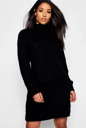 Maternity Soft Knit Turtleneck Sweater Dress