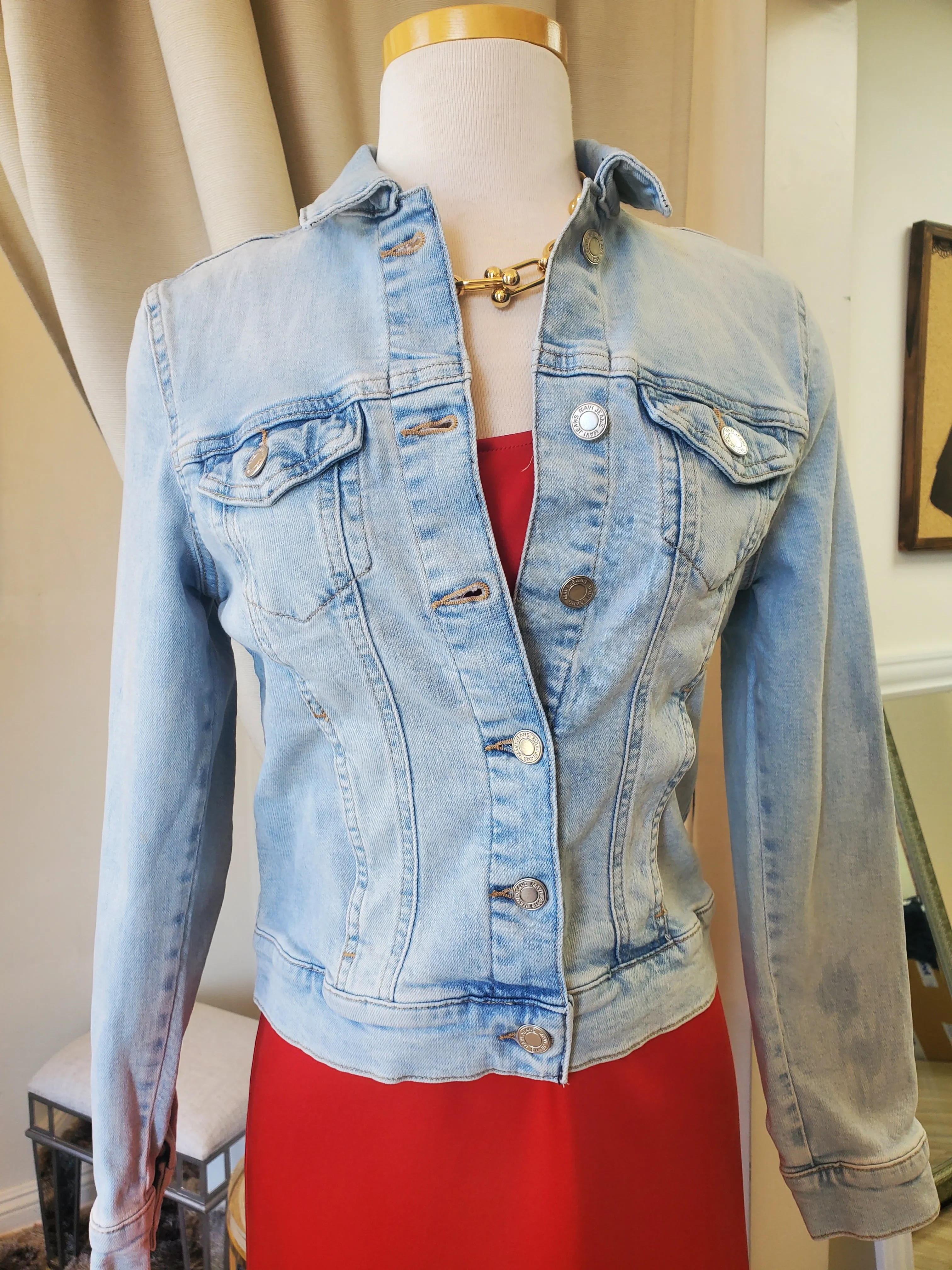 Mavi Jeans Long Sleeves Light Blue Denim Recycled Samantha Jacket