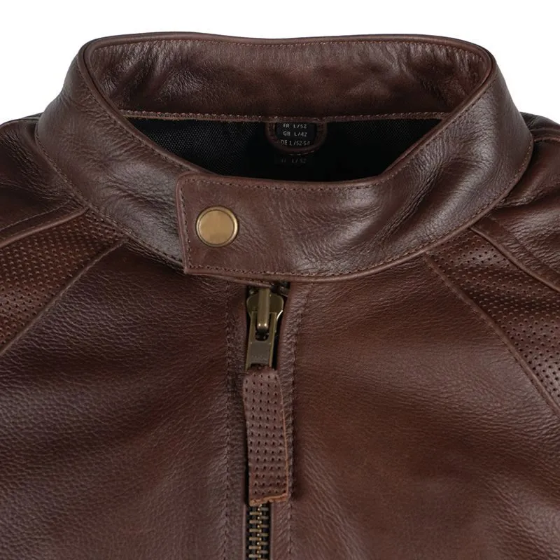 Men's Brown Fully Ventilated Summer Leather Jacket