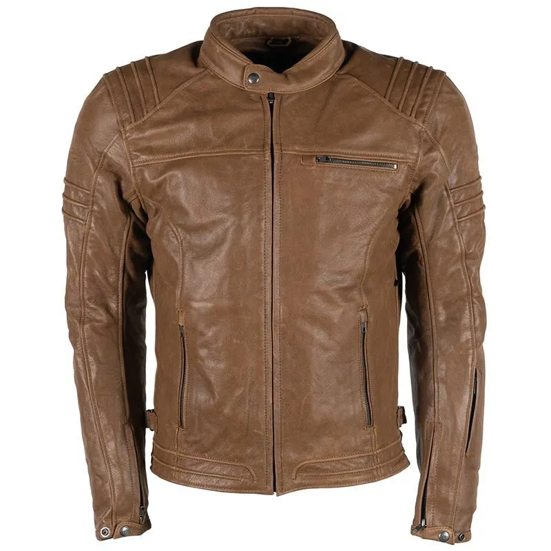 Men's Tan Leather Jacket in Unbeatable Biker Style