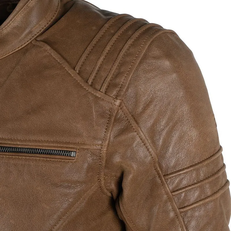 Men's Tan Leather Jacket in Unbeatable Biker Style