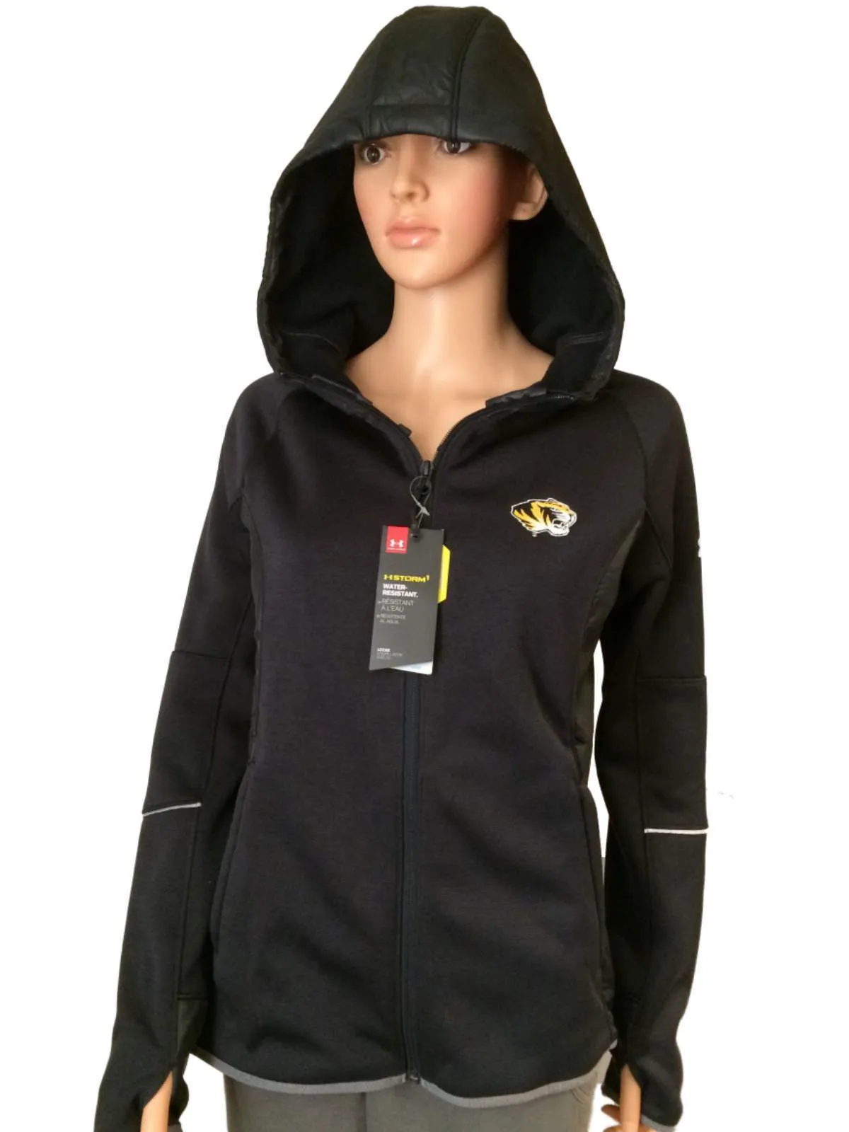 Missouri Tigers Under Armour Storm1 Womens Black Full Zip Hooded Jacket (S)