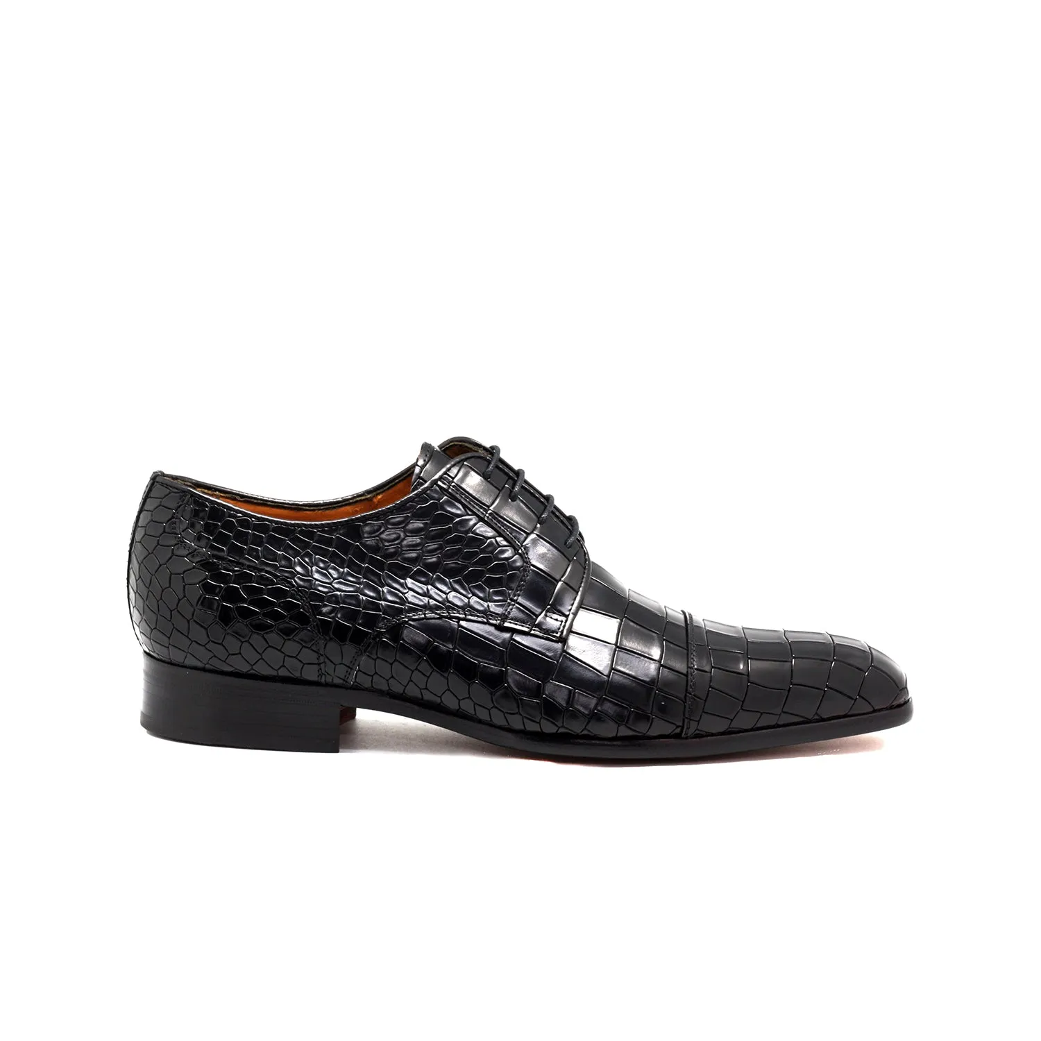 Mister Oco Men's Shoes Crocodile Print Leather Derby Oxfords (MIS1157)