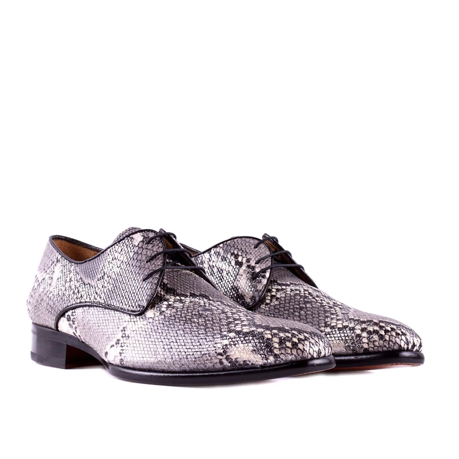 Mister Otura Men's Shoes Snake-Print Leather Derby Oxfords (MIS1158)