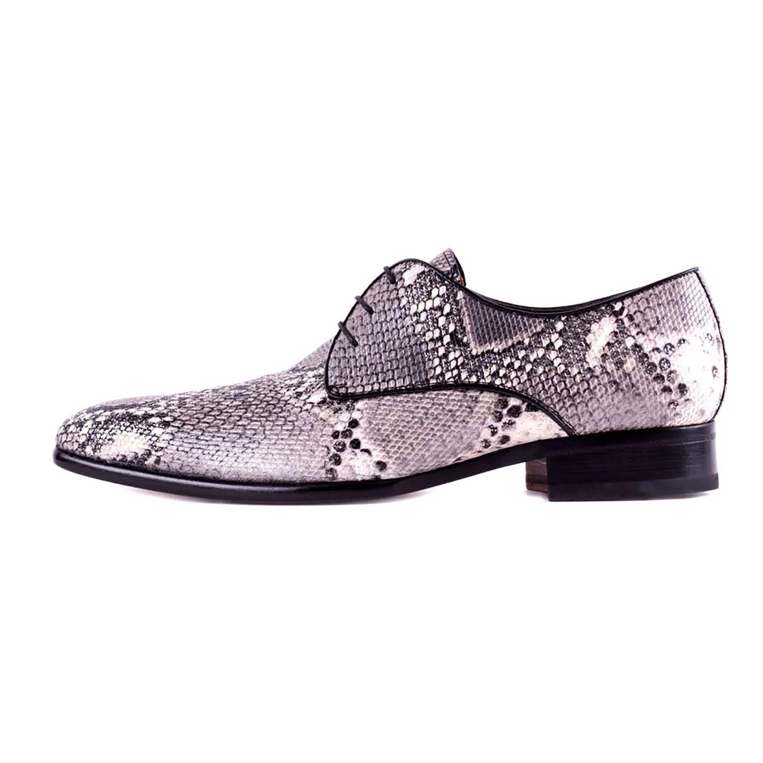 Mister Otura Men's Shoes Snake-Print Leather Derby Oxfords (MIS1158)