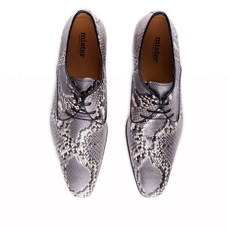 Mister Otura Men's Shoes Snake-Print Leather Derby Oxfords (MIS1158)