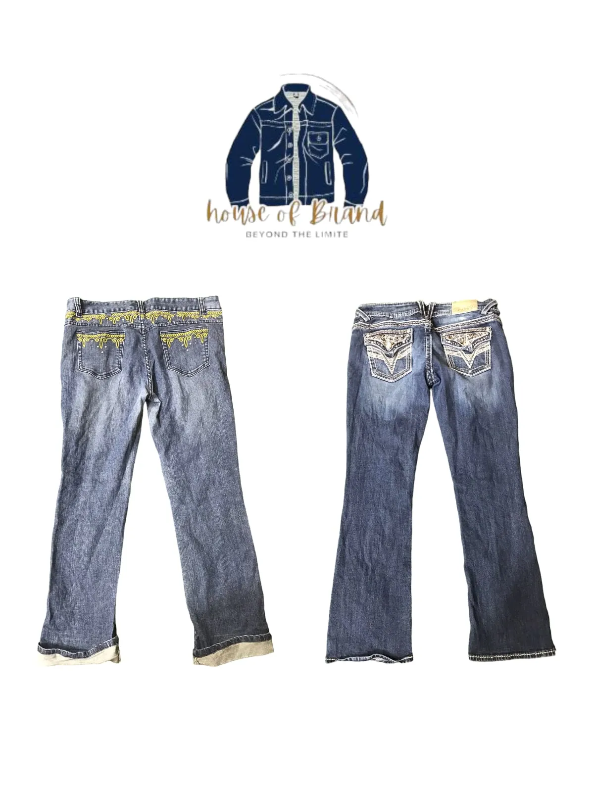 Mixed branded Flare jeans