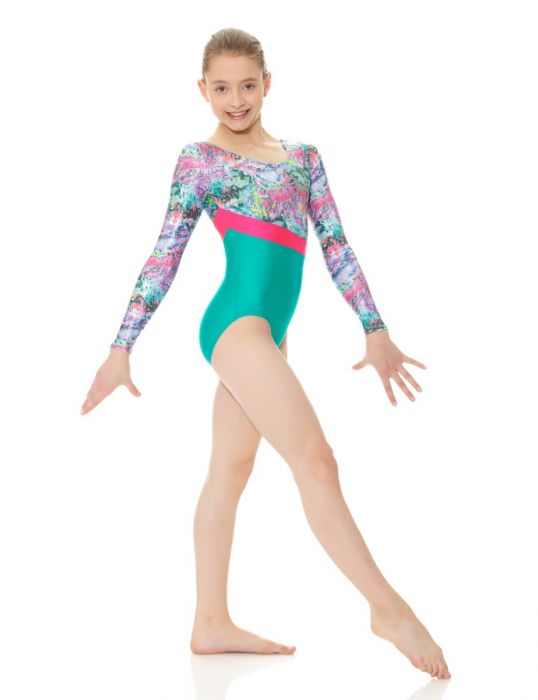 Mondor 17859 Youth 8-10 Graffiti LS  Gym Leotard