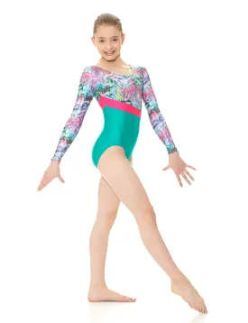 Mondor 17859 Youth 8-10 Graffiti LS  Gym Leotard