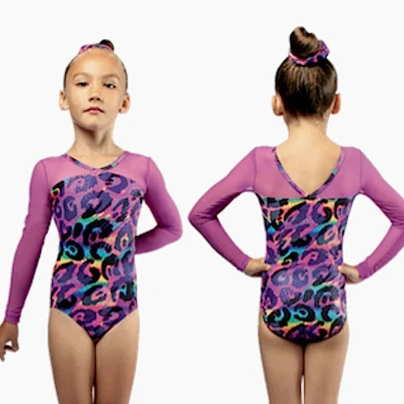 Mondor Neon Leopard Long Sleeve Leotard