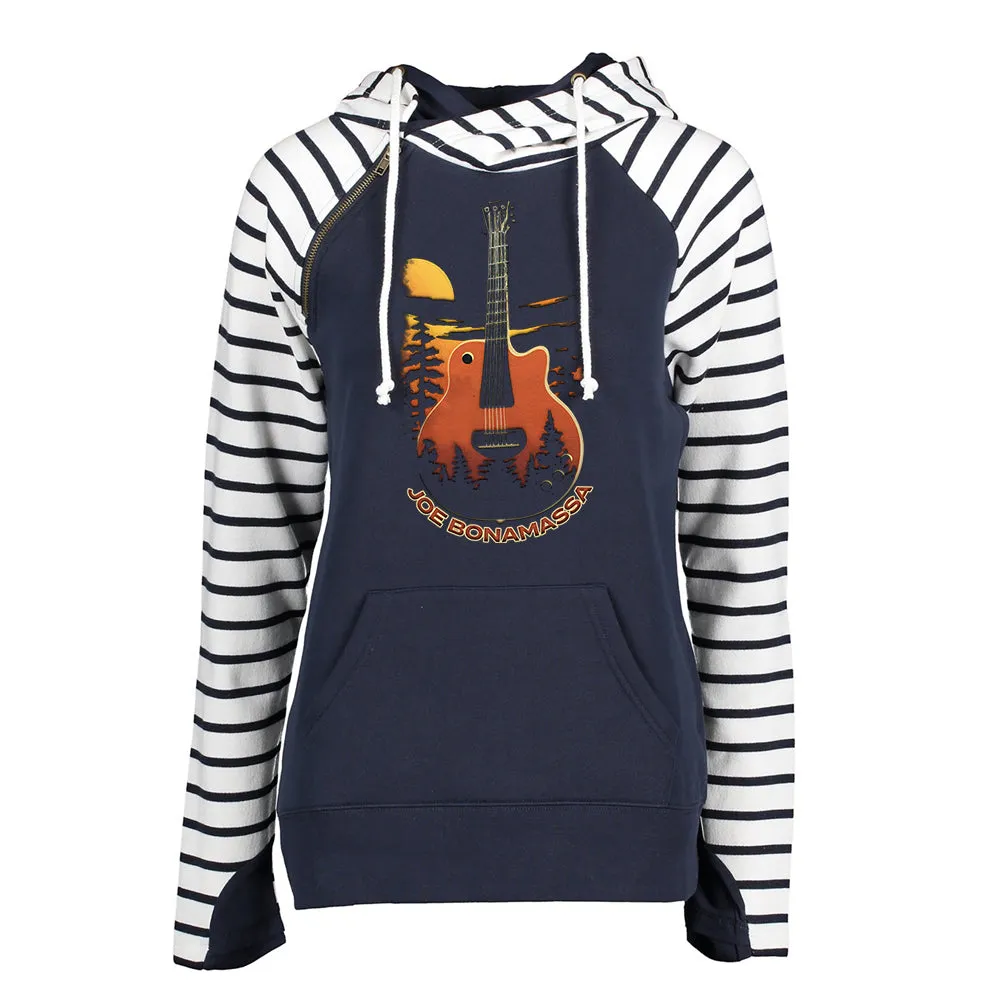 Moonlit Blues Stripe Double Hood Pullover (Women)