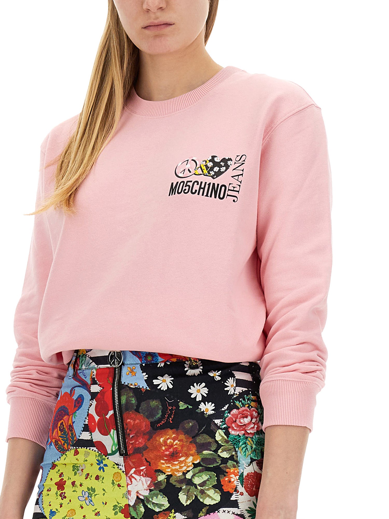 MOSCHINO JEANS    COTTON SWEATSHIRT WITH LOGO