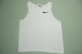 Nike White Embroidered Swoosh Check Vintage 90's Made in USA Tank Top