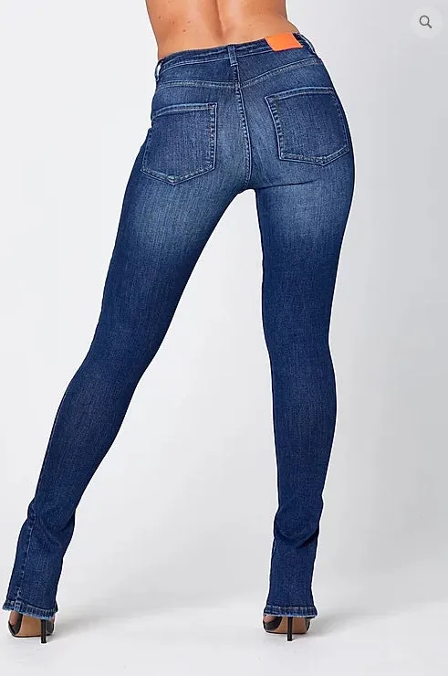 O-KALI' SKINNY SLIT JEANS