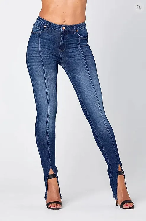 O-KALI' SKINNY SLIT JEANS