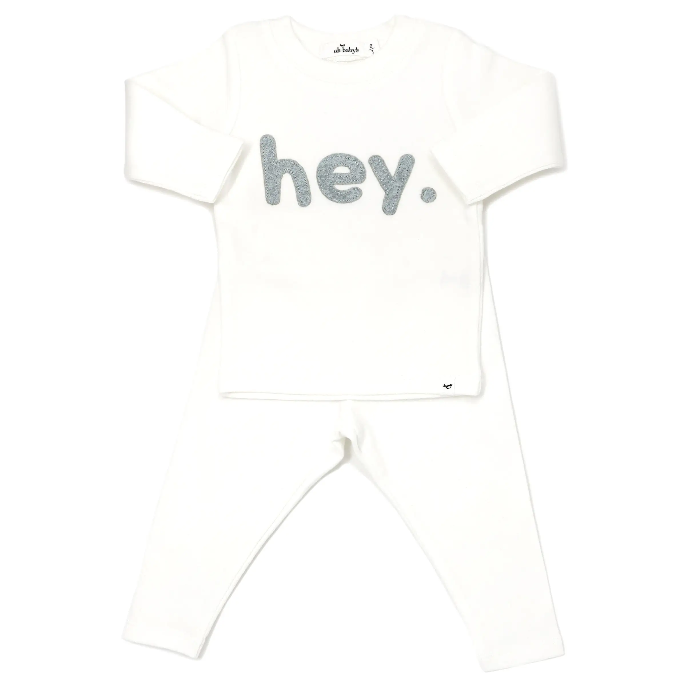 oh baby! Two Piece Set - hey. Mist Terry Applique - Cream