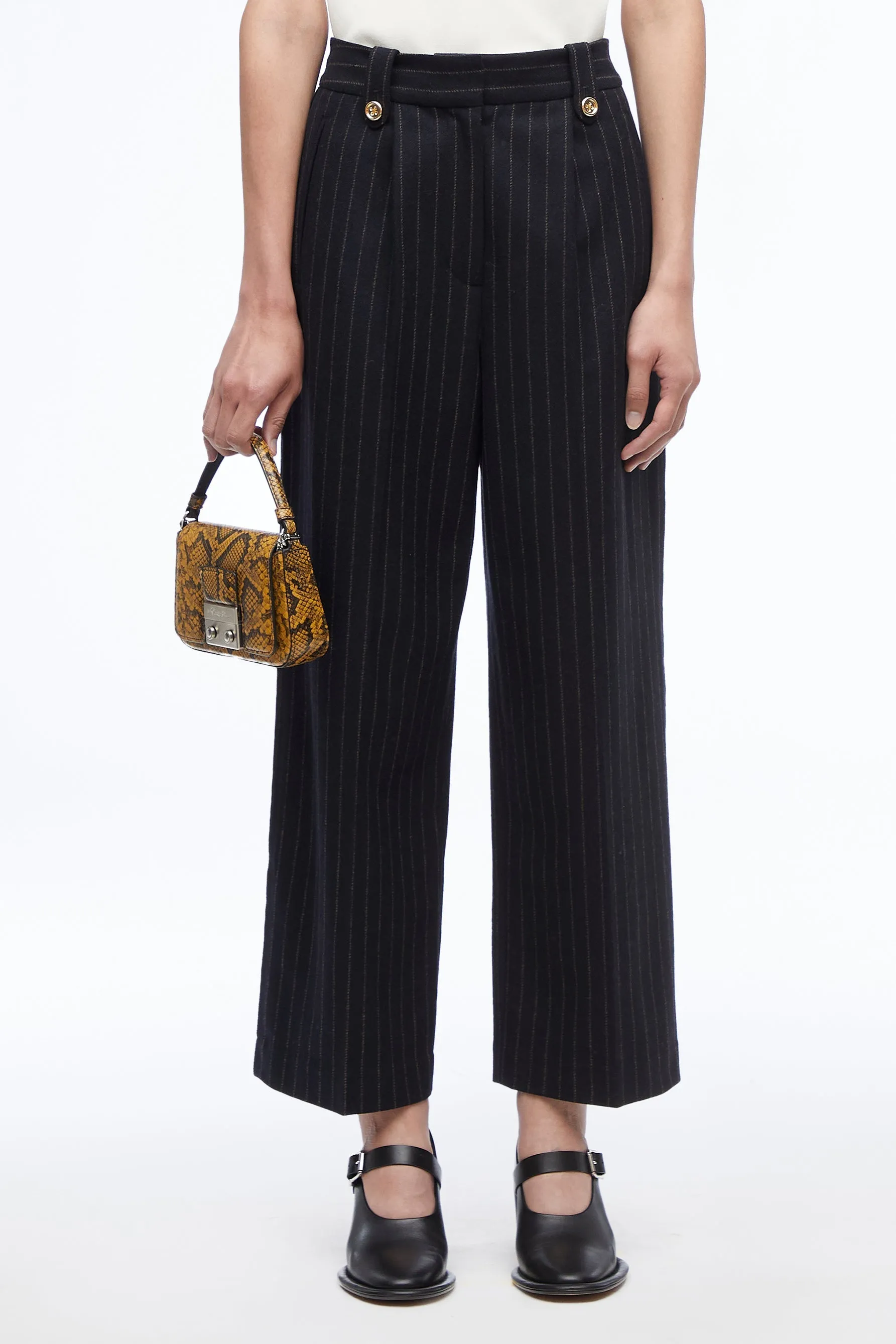 Pleated Cropped Pant