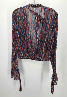 Pre-Owned House of Harlow 1960 Black Size Medium Long Sleeve Blouse