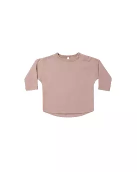 Quincy Mae - Mauve Long sleeve Henley Tee