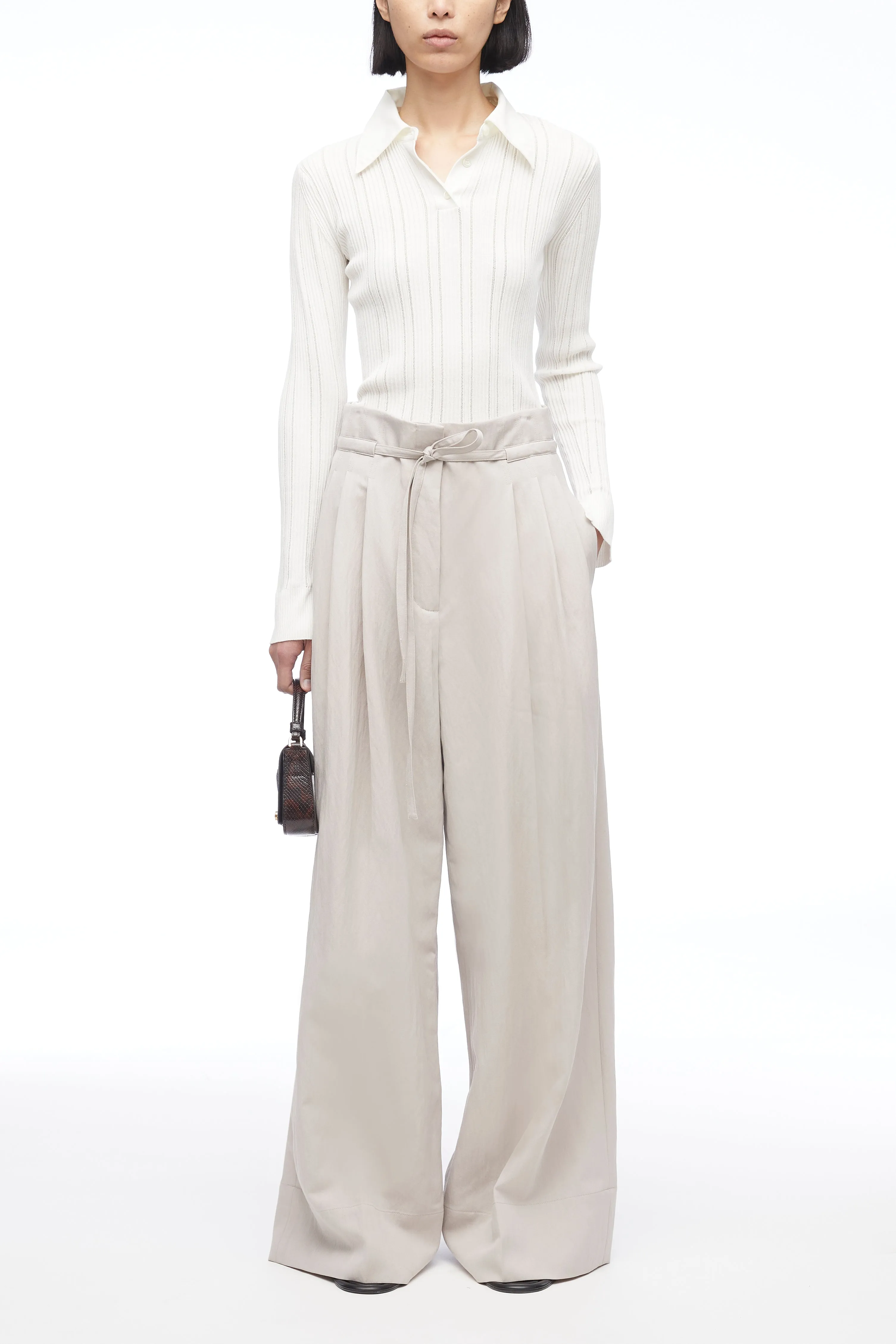 Relaxed Wool Wide-Leg Pant