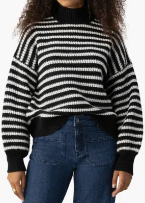 Sanctuary Keep It Chic Sweater - Black/Chalk Stripe