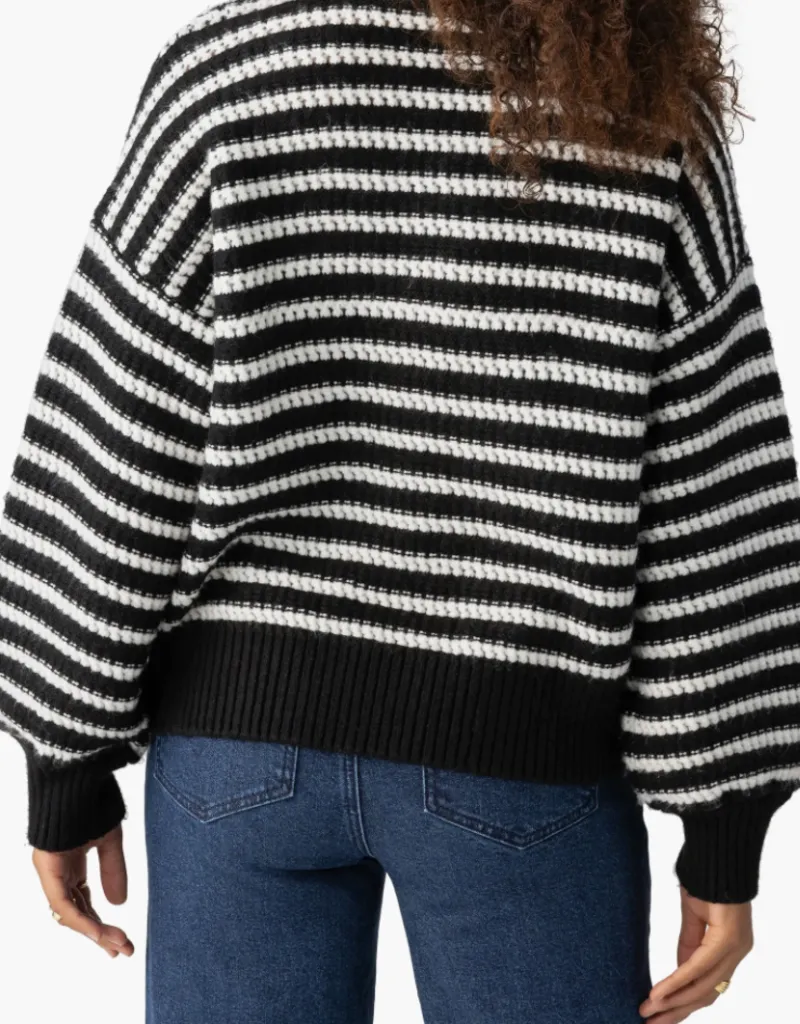 Sanctuary Keep It Chic Sweater - Black/Chalk Stripe