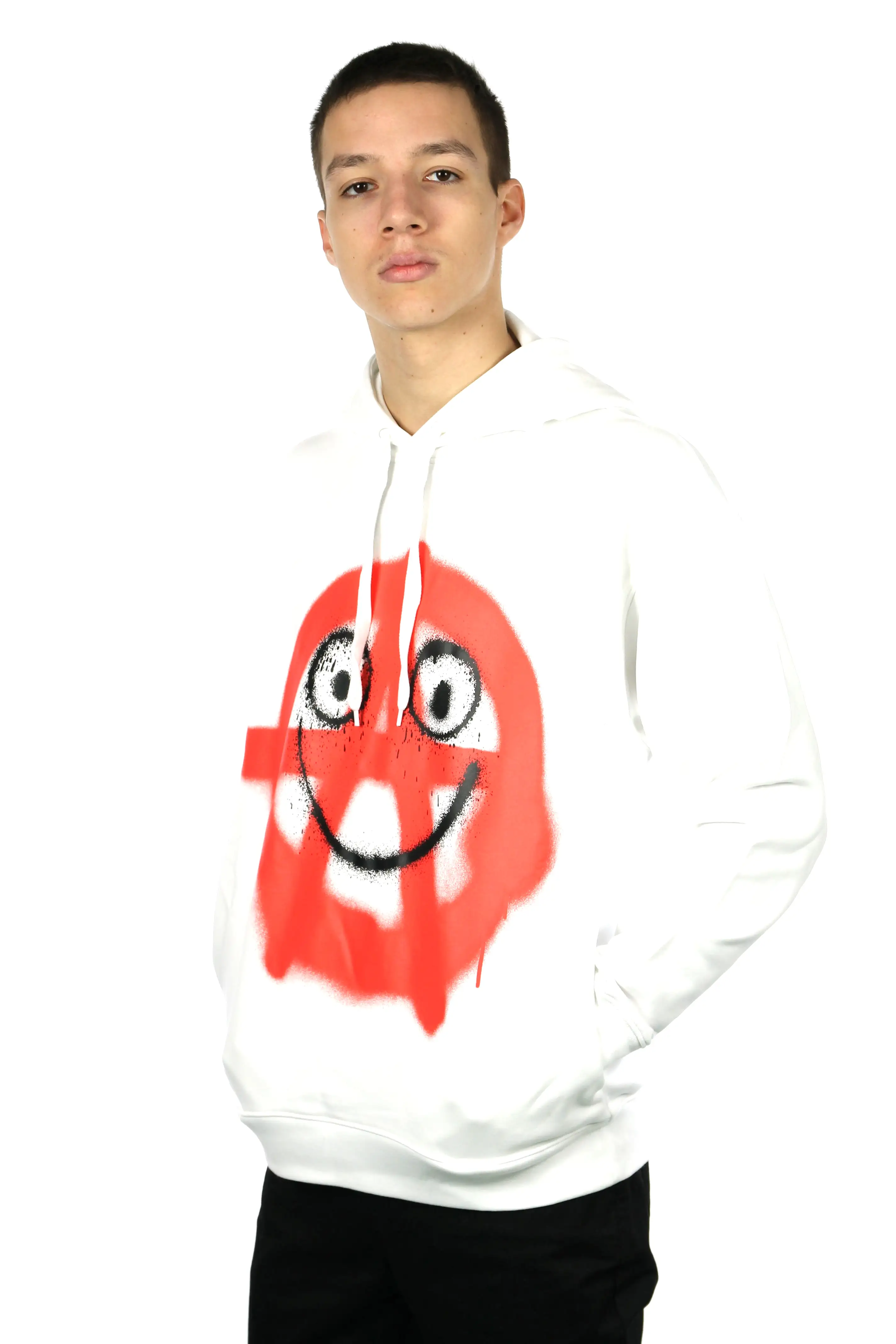 Sweat à capuche Moschino smiley anarchie