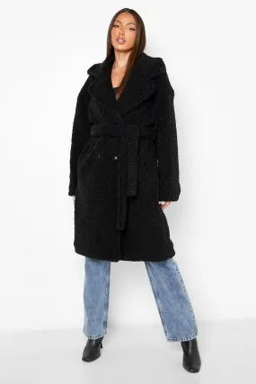 Tall Teddy Faux Fur Belted Coat