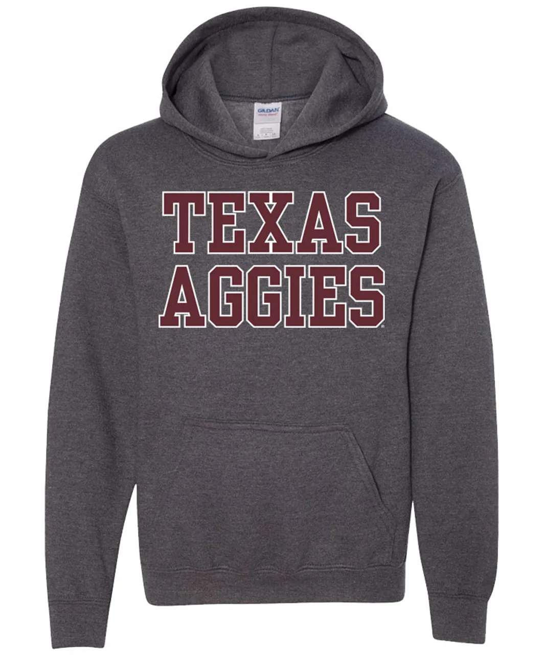 Texas A&M Aggies Youth Stacked Dark Heather Hood