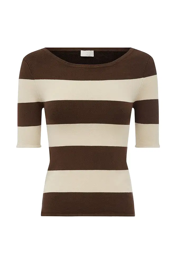 THEO TOP - CHOCOLATE STRIPE