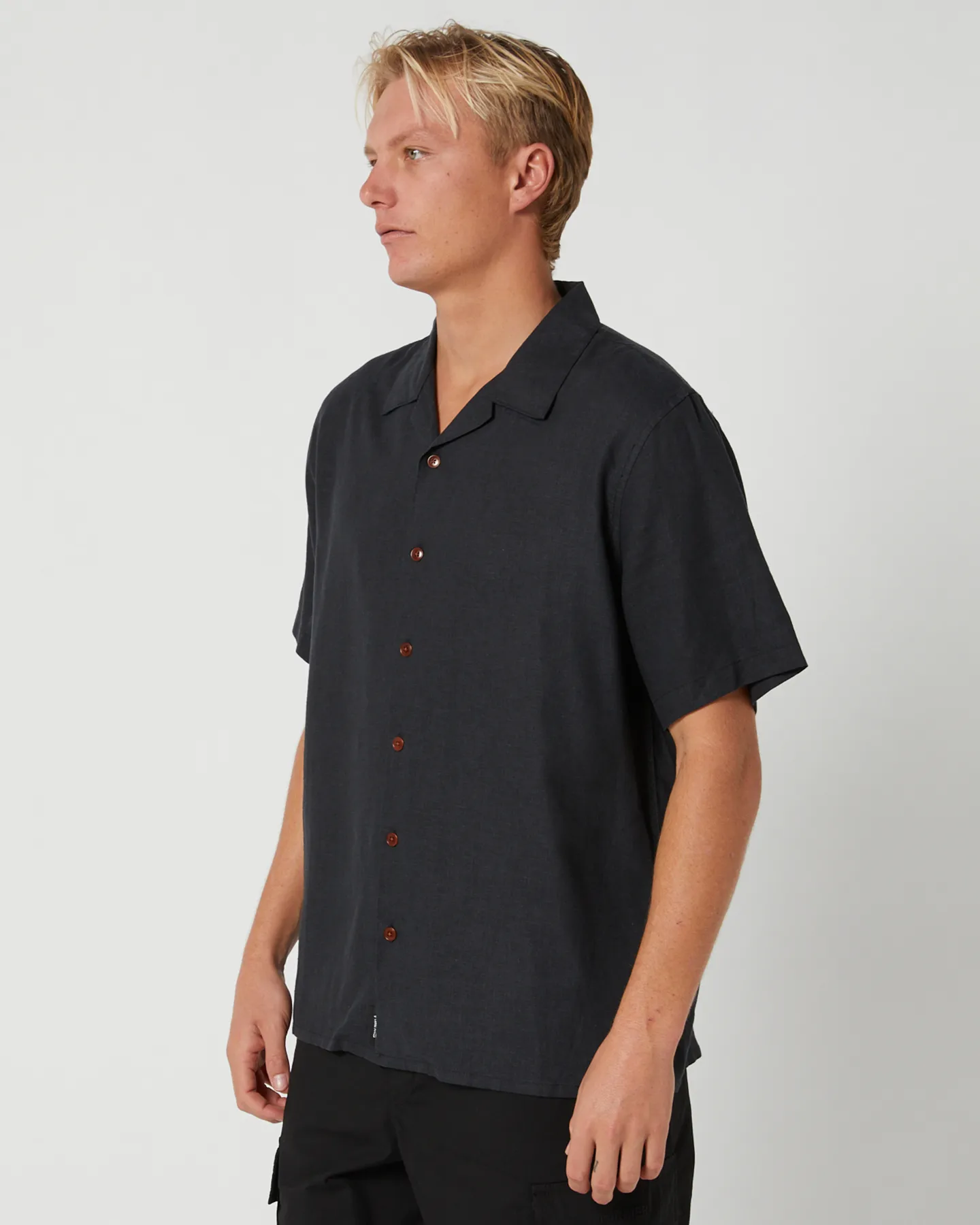 Thrills Hemp Minimal Thrills Bowling Shirt - Black | SurfStitch