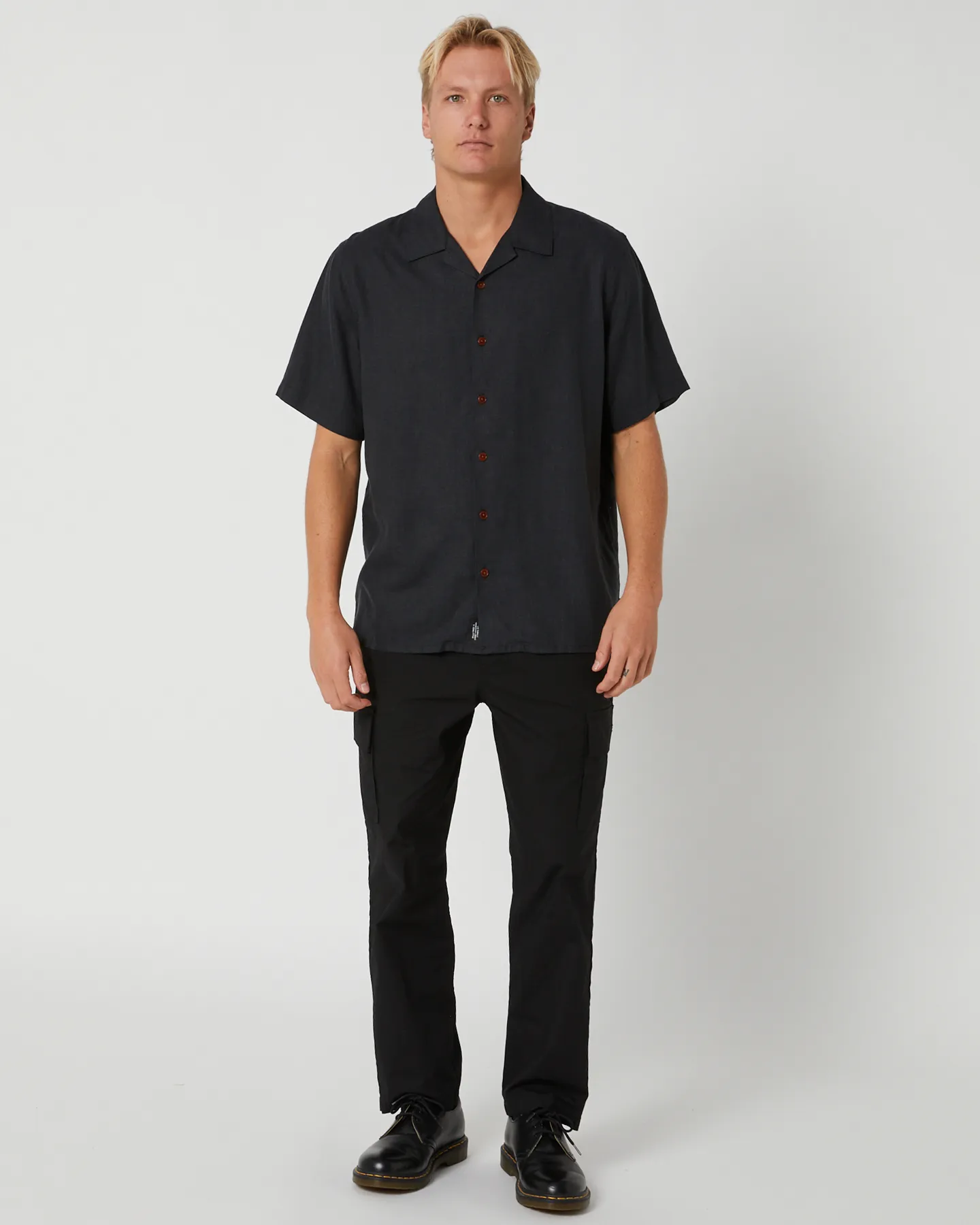 Thrills Hemp Minimal Thrills Bowling Shirt - Black | SurfStitch