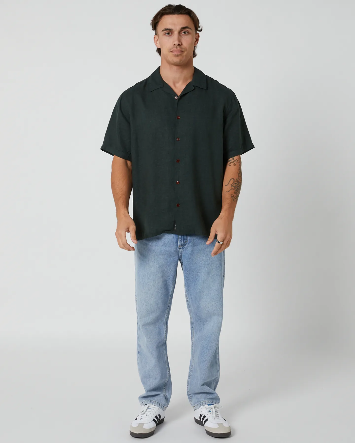 Thrills Hemp Minimal Thrills Bowling Shirt - Deep Emerald | SurfStitch