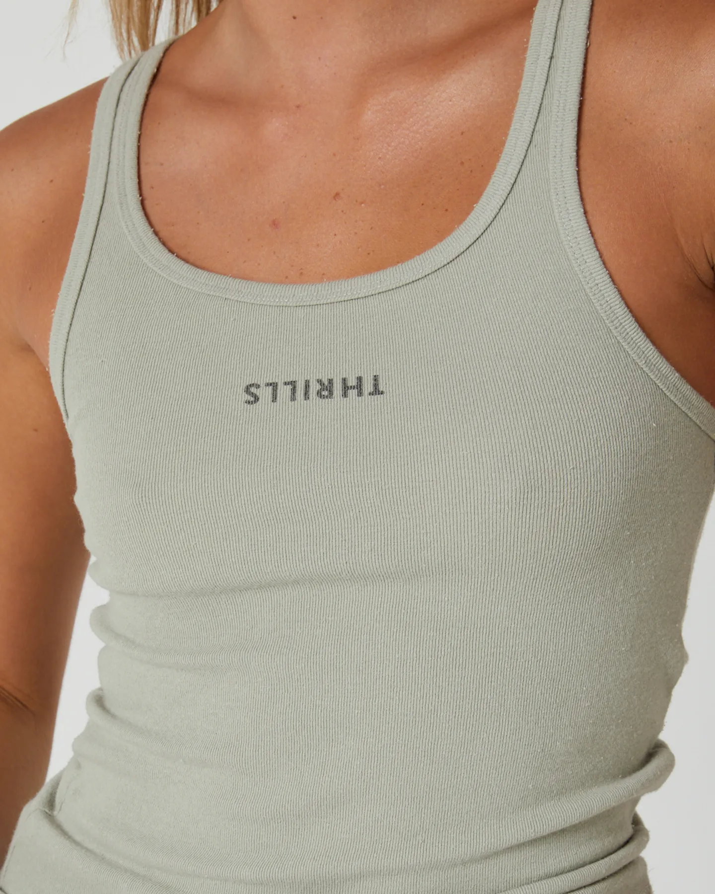 Thrills Minimal Thrills Scoop Tank - Sage Grey | SurfStitch