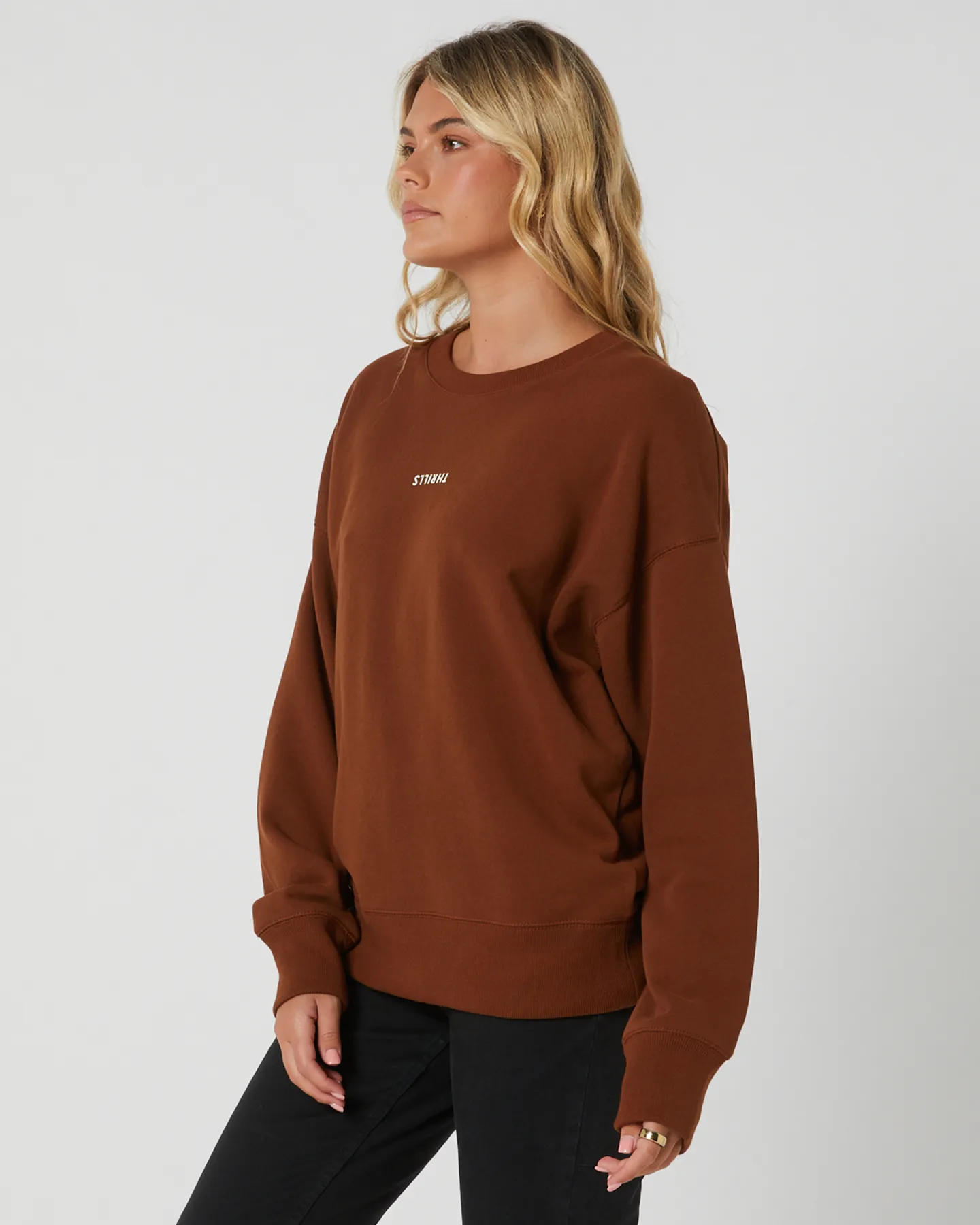 Thrills Minimal Thrills Slouch Crew - Chestnut | SurfStitch