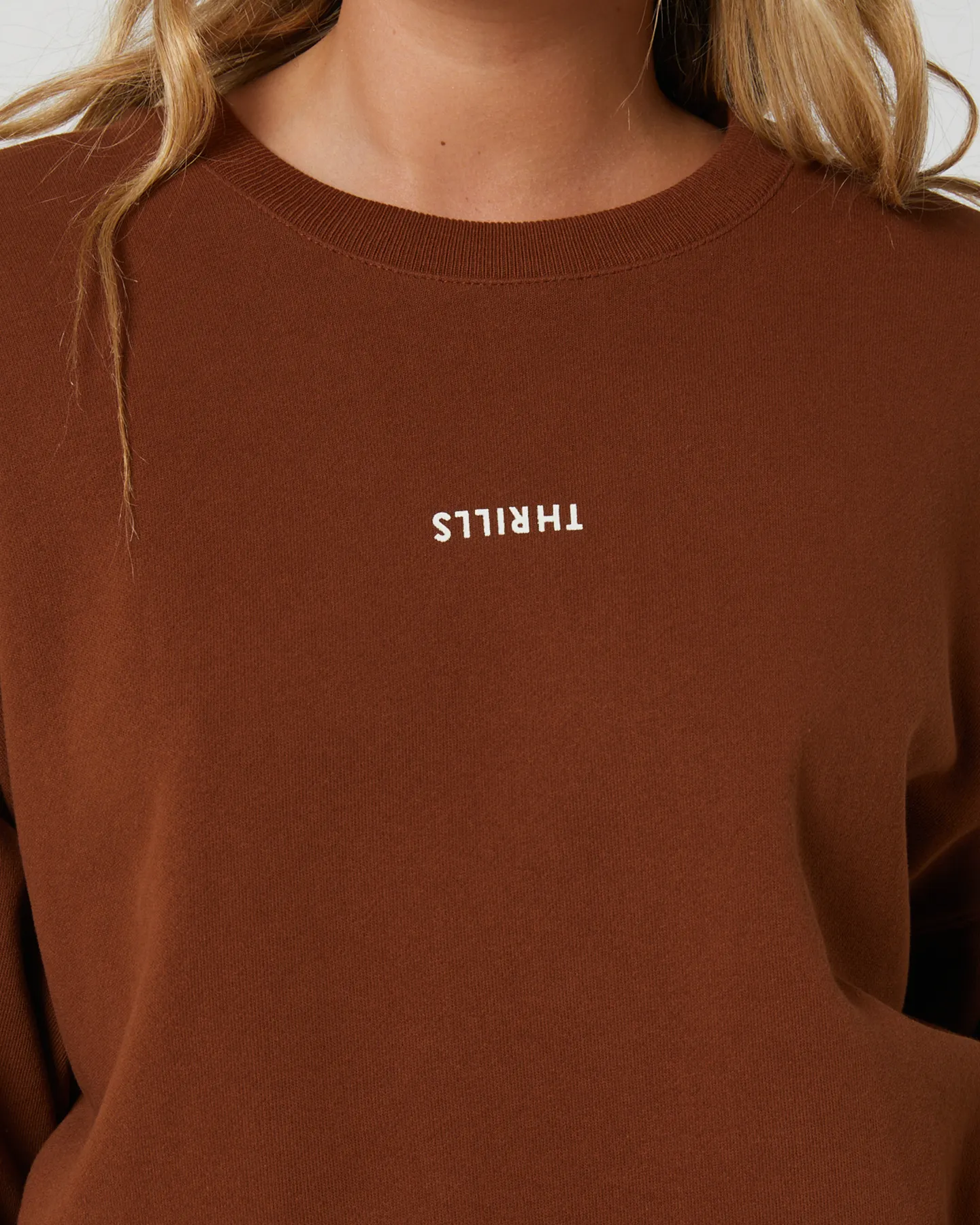 Thrills Minimal Thrills Slouch Crew - Chestnut | SurfStitch