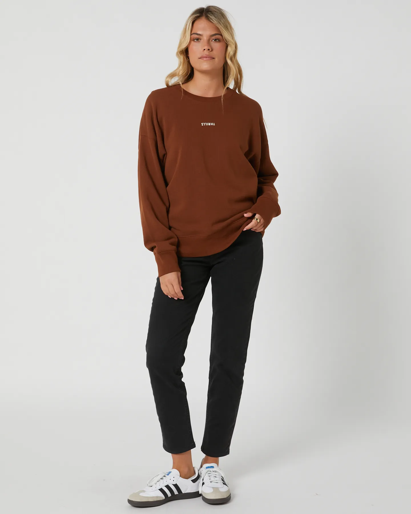 Thrills Minimal Thrills Slouch Crew - Chestnut | SurfStitch