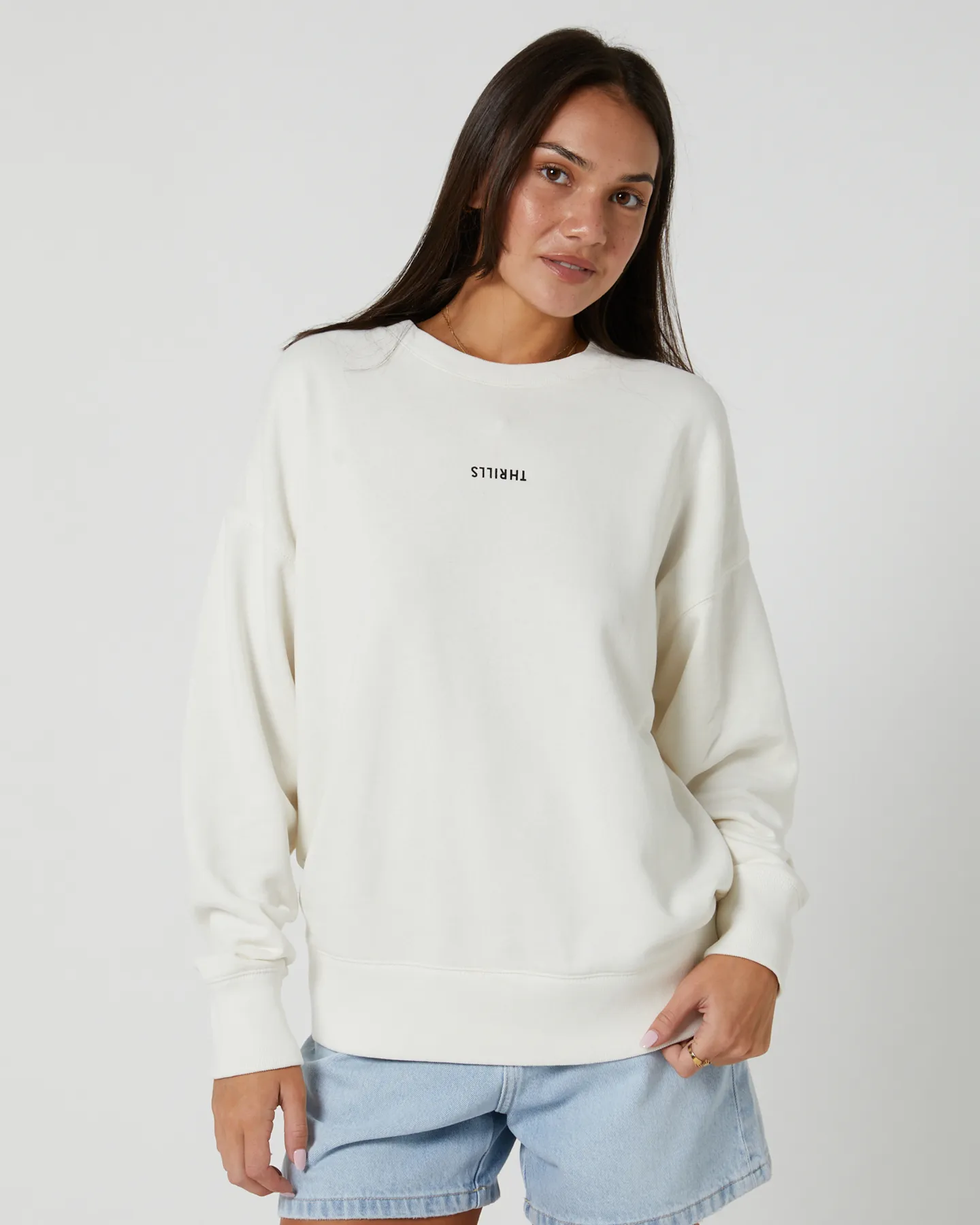 Thrills Minimal Thrills Slouch Crew - Tofu | SurfStitch