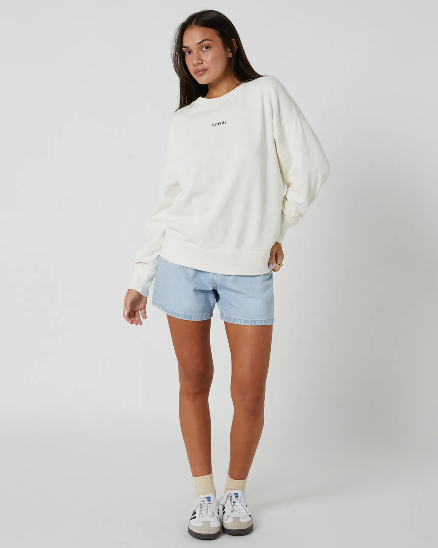 Thrills Minimal Thrills Slouch Crew - Tofu | SurfStitch