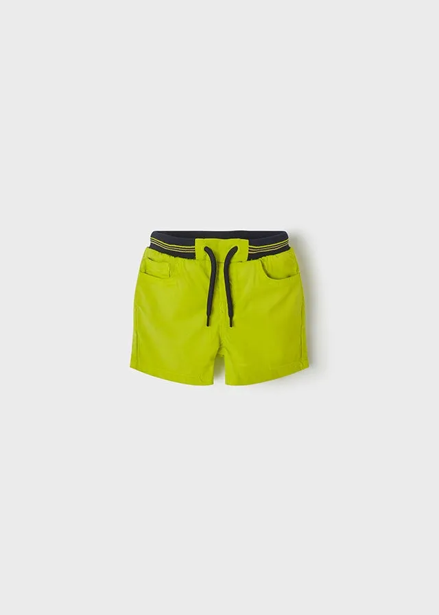 Twill bermuda shorts for baby boy - Lime