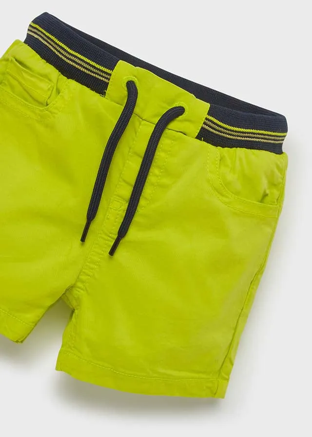 Twill bermuda shorts for baby boy - Lime