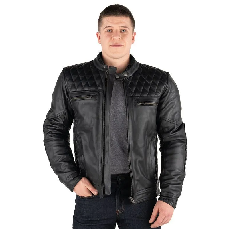 Ultra Modern Mens Black Leather Retro Jacket