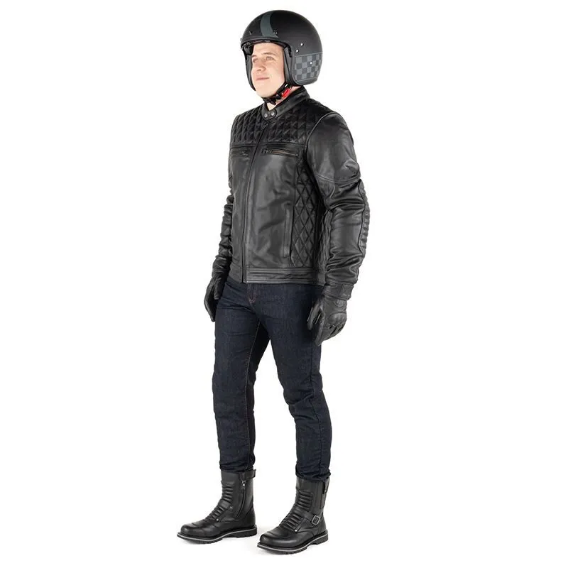 Ultra Modern Mens Black Leather Retro Jacket