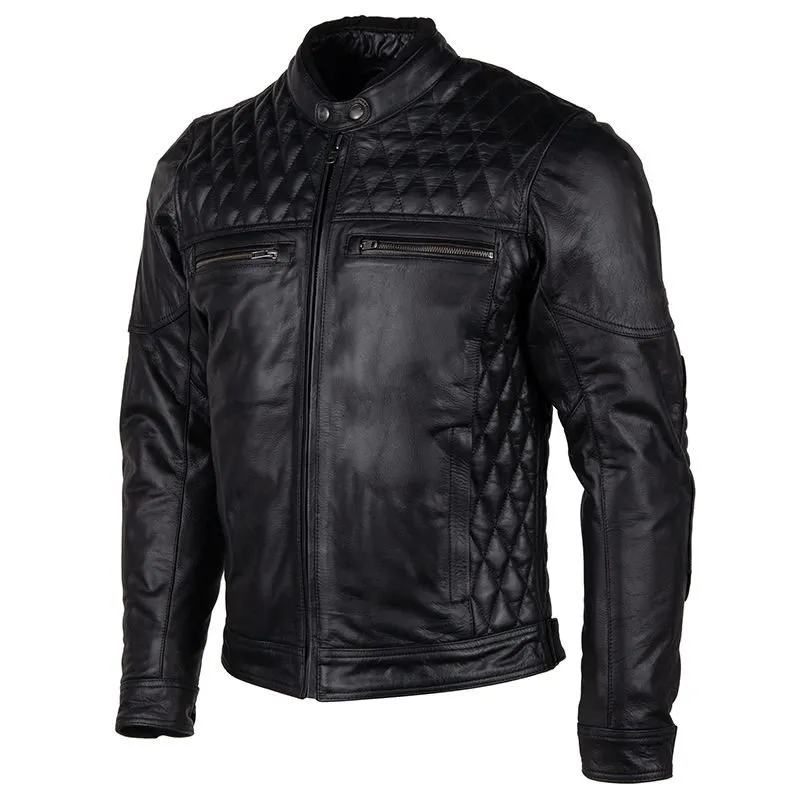 Ultra Modern Mens Black Leather Retro Jacket